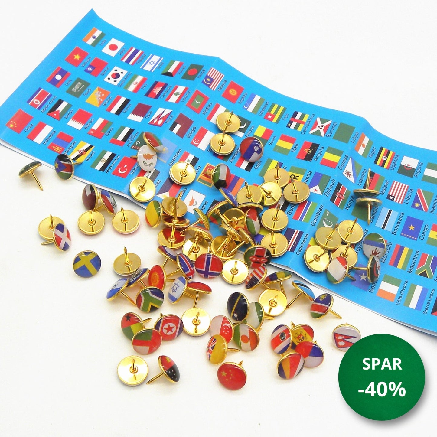 Världens flaggor push pins